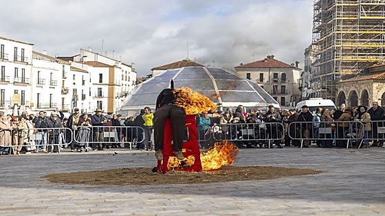 La quema del Febrero de Cáceres, en imágenes