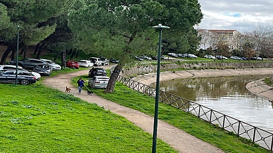 Los coches invaden el parque del Rivillas durante el Entierro de la Sardina