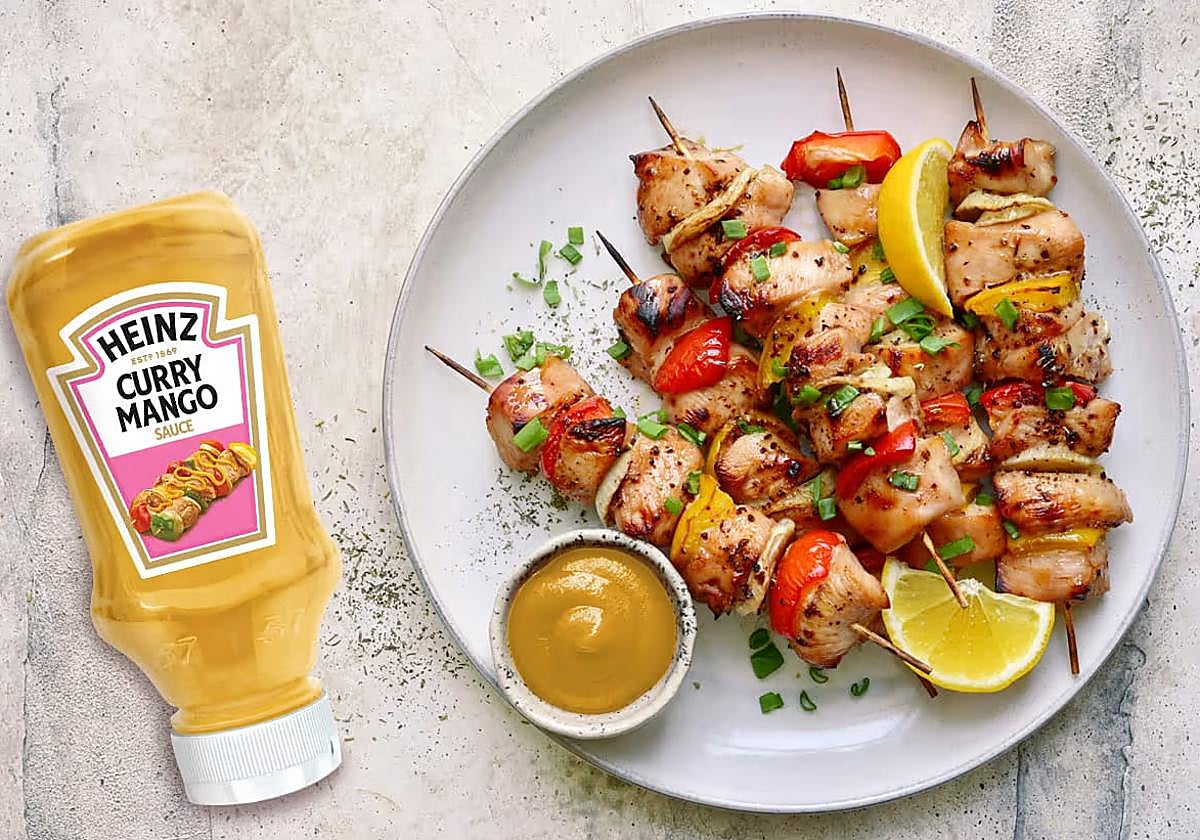 Brochetas de pollo con verduras