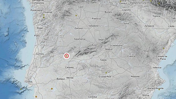El Instituto Geográfico Nacional detecta un terremoto de magnitud 2.0 en la provincia de Cáceres