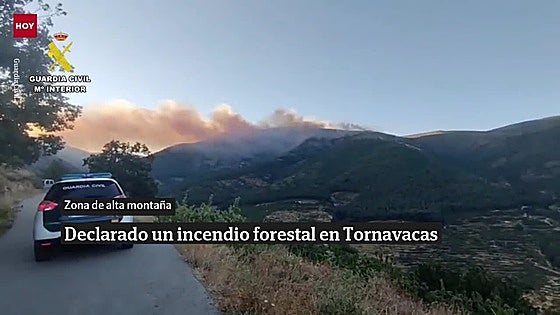 Incendio forestal declarado en el término municipal de Tornavacas