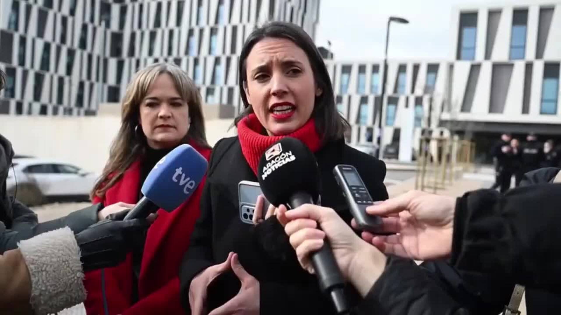 Irene Montero dice que la prioridad de "Azcón Quirón" es construir centros comerciales