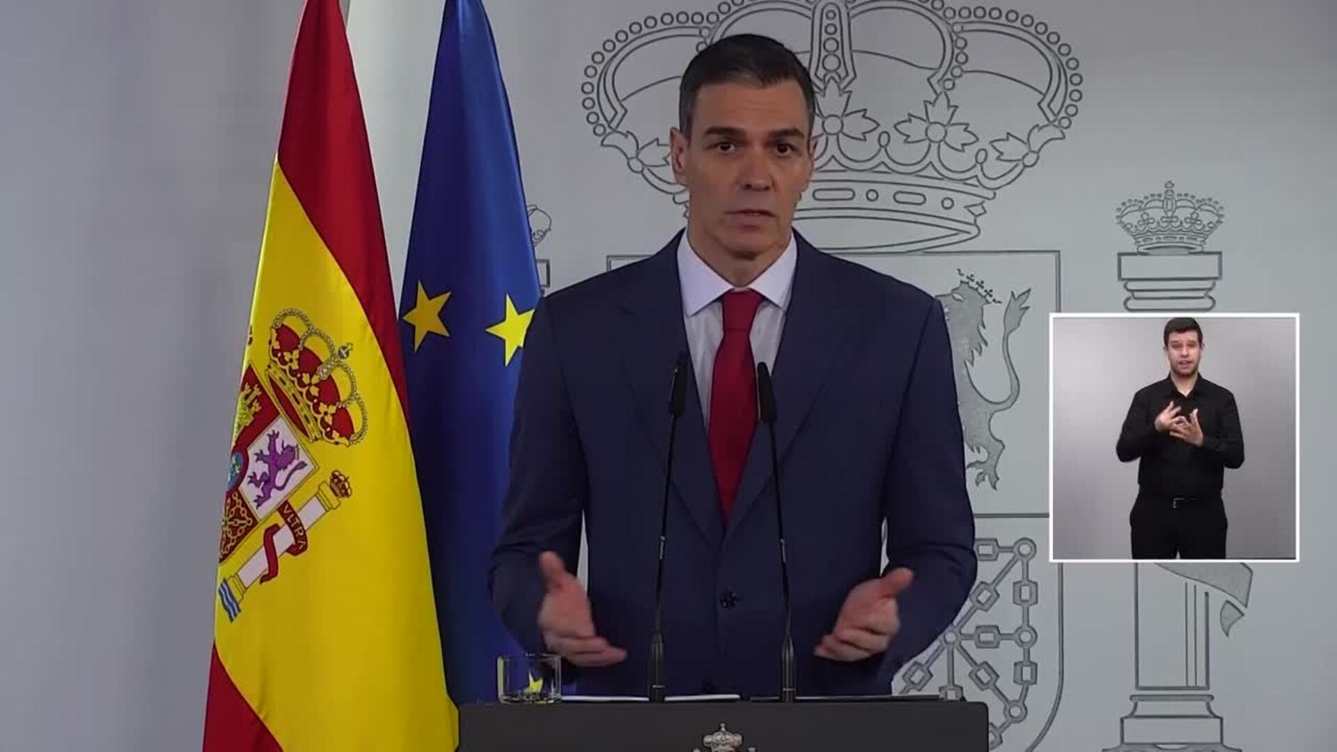Sánchez dice que la posición de España es "No a la guerra" y asegura que no teme "represalias"