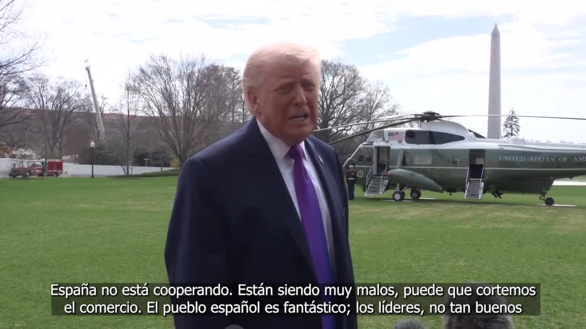 Trump reitera que España "no coopera" en defensa y vuelve a amenazar con cortar el comercio