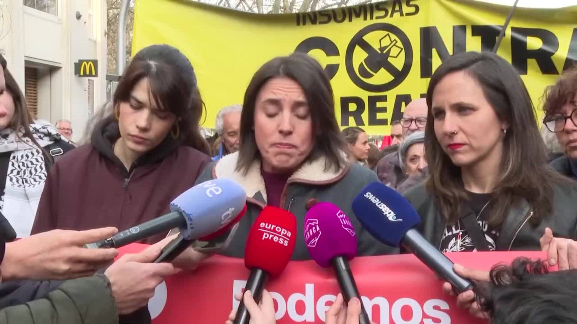 Montero exige al Gobierno que salga de la OTAN y que realice un "tope real de los precios"