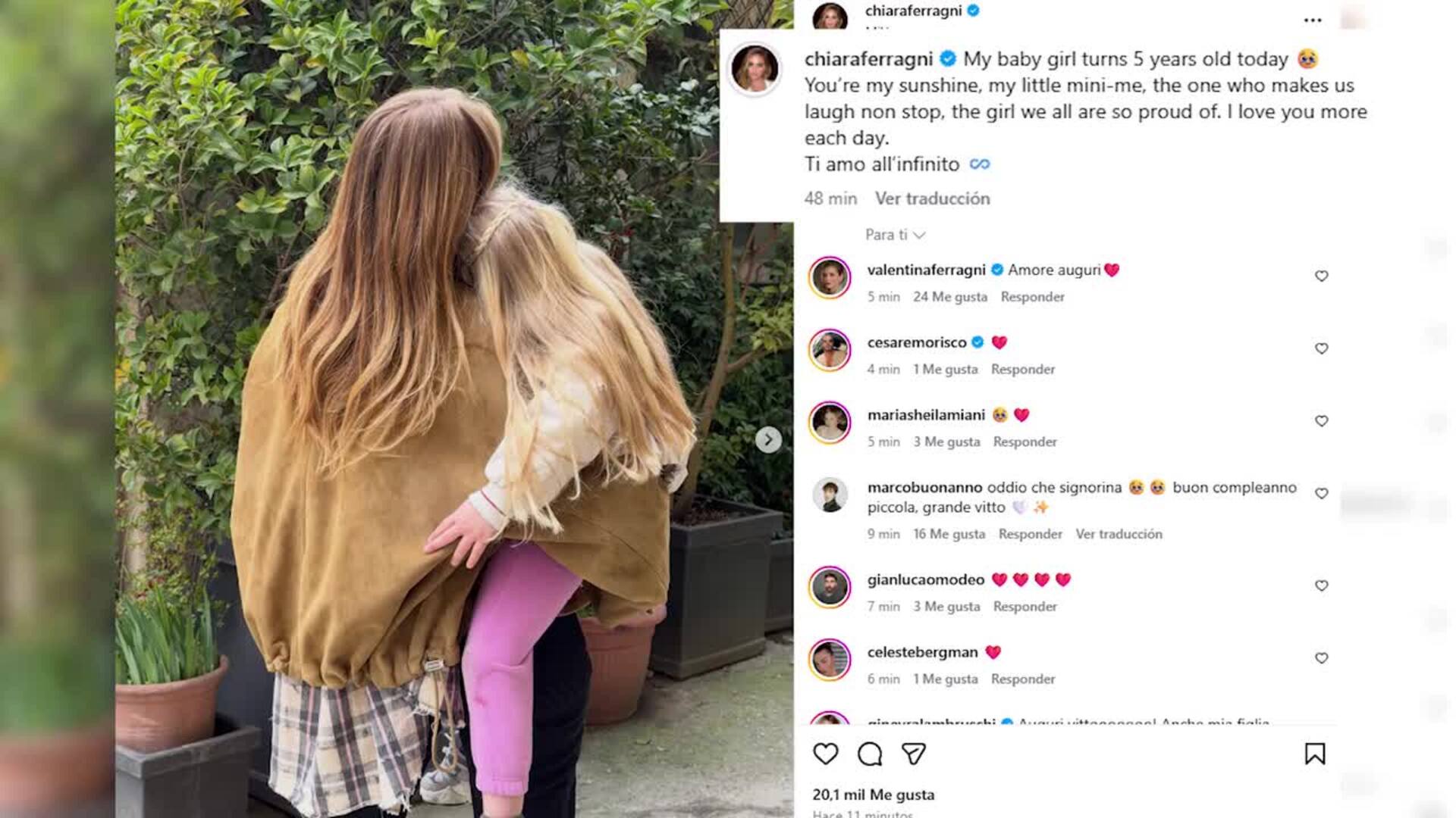 Chiara Ferragni celebra el cumpleaños de su hija Vittoria