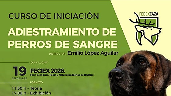 Fedexcaza acoge en Feciex un Curso de Iniciación al Adiestramiento de Perros de Sangre