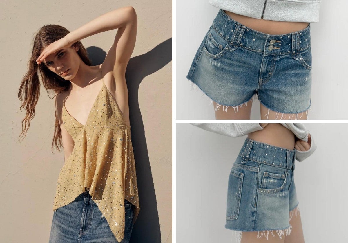 Short vaquero y un top lencero.