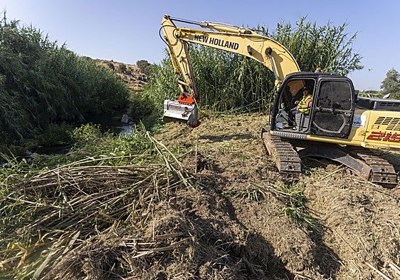 Arranca la limpieza y ensanche de la Ribera del Marco de Cáceres para reducir el riesgo de inundaciones