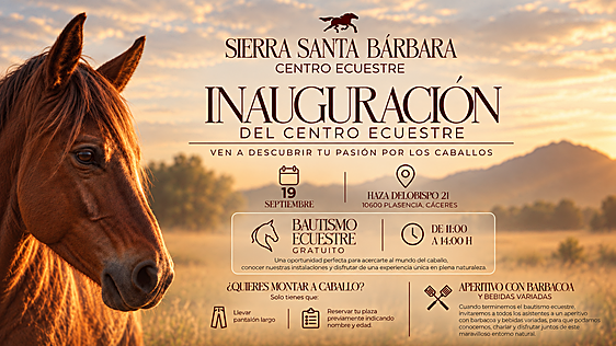 Sierra Santa Bárbara inaugura en Plasencia su nuevo centro ecuestre con una jornada abierta al público