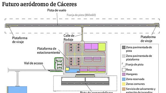 Adjudican por 180.000 euros el proyecto del aeródromo de Cáceres