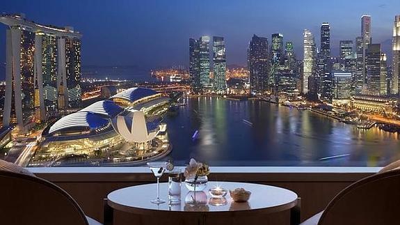 Vista de Marina Bay desde el exclusivo 'club lounge' del hotel Ritz Carlton.