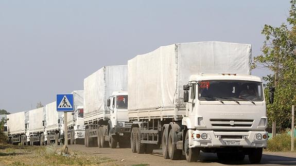 Imagen del convoy que Rusia envió en agosto. 