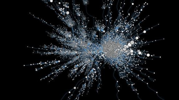 Representación gráfica de cómo se transmite la información en redes sociales 