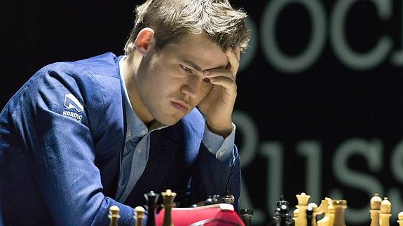 Carlsen, durante una partida. 