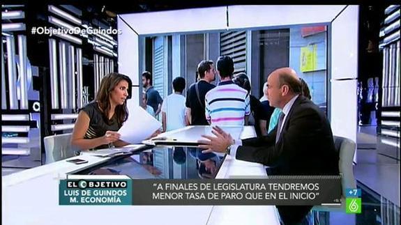 El ministro de Economía y Competitividad, Luis de Guindos, en La Sexta. 