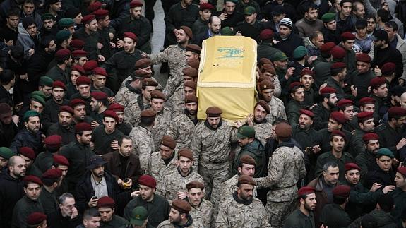 Funeral de Imad Moughniya en febrero de 2008. 