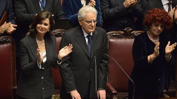 Sergio Mattarella, durante su investidura como presidente.