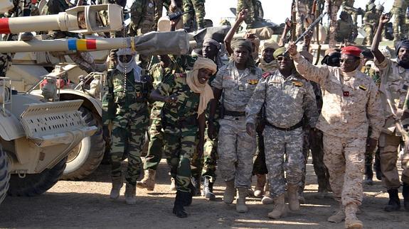 Soldados del Ejército chadiano en Nigeria. 
