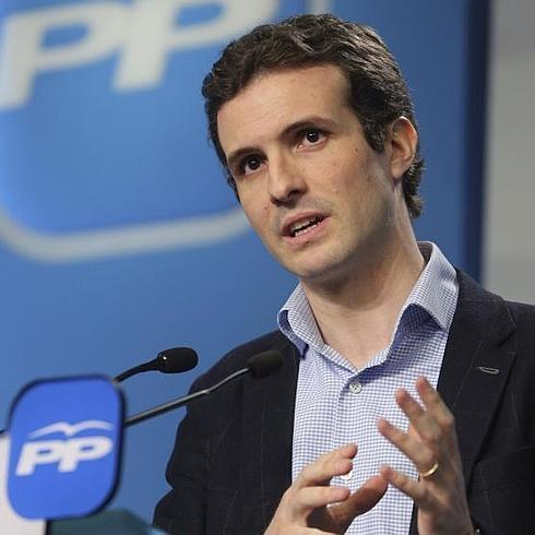 El portavoz del Comité de Campaña del Partido Popular, Pablo Casado.