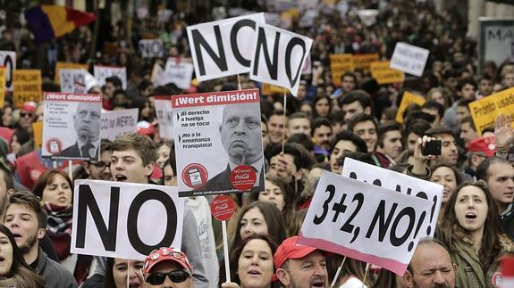 Manifestación de estudiantes en Madrid el 26 de febrero.