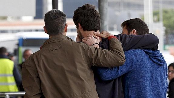 Familiares de las víctimas del avión de la compañía Germanwings .