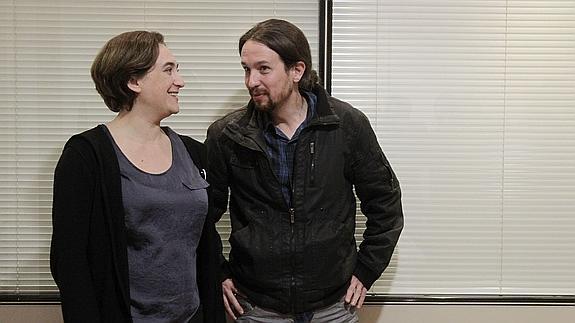 Ada Colau y Pablo Iglesias.