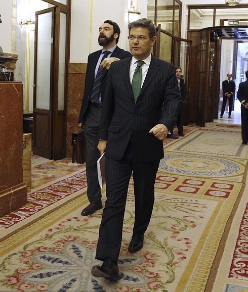 Rafael Catalá, hoy, en el Congreso.