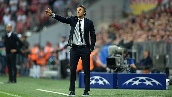 Luis Enrique, en el partido. 