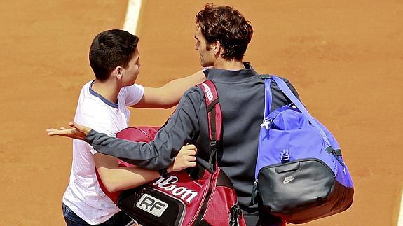 Federer, en el momento del incidente. 