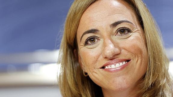 La secretaria de relaciones internacionales del PSOE, Carme Chacón. 