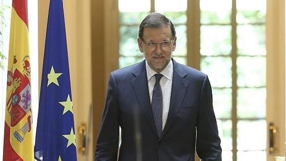 El presidente del Gobierno, Mariano Rajoy, durante su comparecencia.