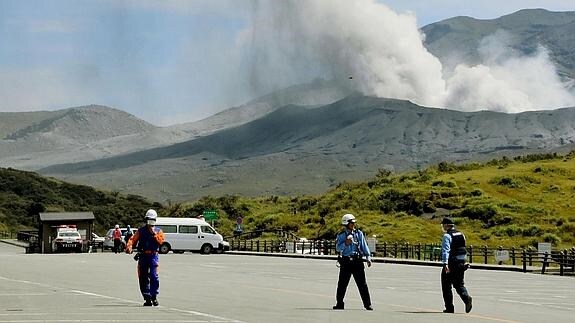 Vista del volcán tras la erupción. 