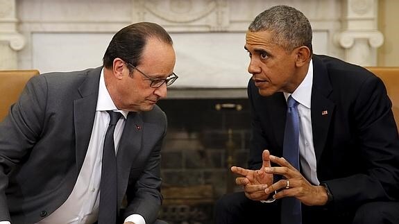 Hollande y Obama, durante su reunión en Washington.