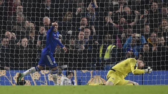 Pedro celebra un gol ante el Newcastle. 