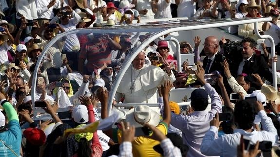 El Papa, en el estadio Tuxtla Gutiérrez.