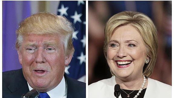 El magnate Donald Trump y la exsecretaria de Estado Hillary Clinton.