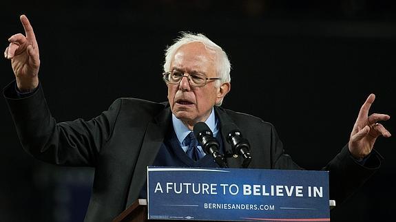 Bernie Sanders, durante su discurso en Seattle.