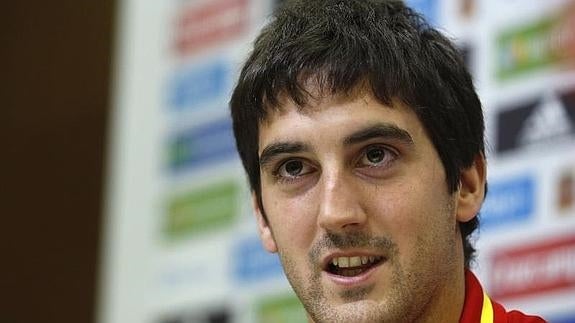 Mikel San José, durante su conferencia de prensa en Las Rozas. 