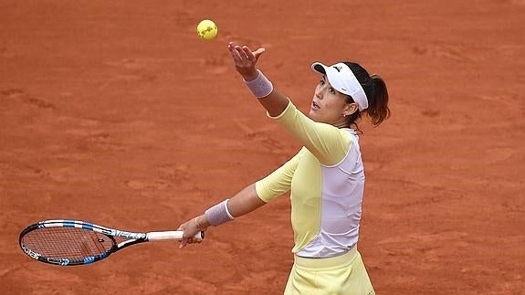 Muguruza, durante el partido ante Kuznetsova. 