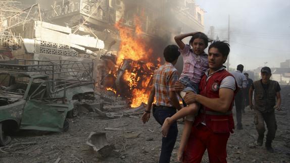 Bombardeo en Douma (Siria). 