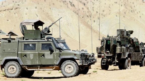 Vehículos Lince del Ejército español desplegados en Irak.
