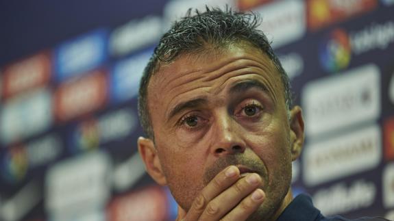 Luis Enrique, en la rueda de prensa. 