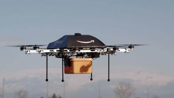 Un dron de Amazon, durante una prueba. 