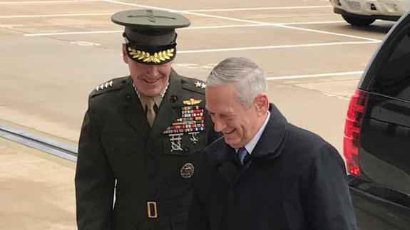 James Mattis, secretario de Defensa estadounidense, a su llegada al Pentágono.