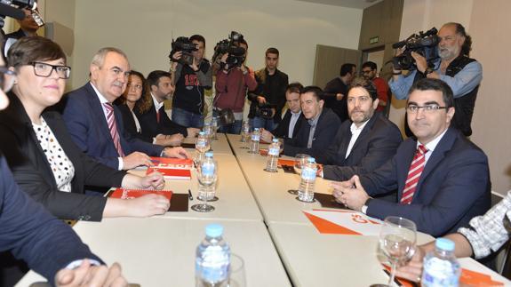 La reunión entre PSOE y Ciudadanos en Murcia.