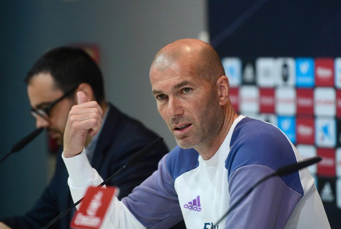 Zidane, durante la rueda de prensa antes del derbi capitalino. 