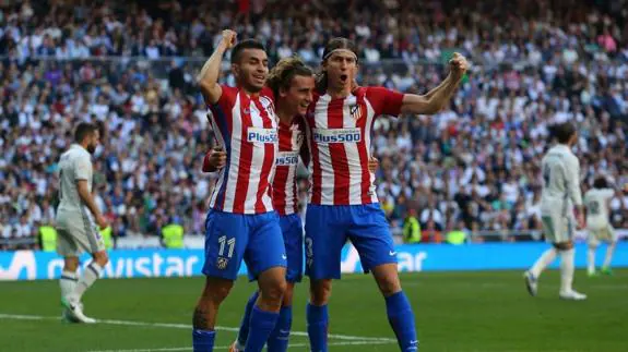 El Atlético celebra su gol. 