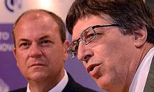 El presidente de la Junta de Extremadura, José Antonio Monago, junto al embajador de Israel, Alon Bar.|BRÍGIDO