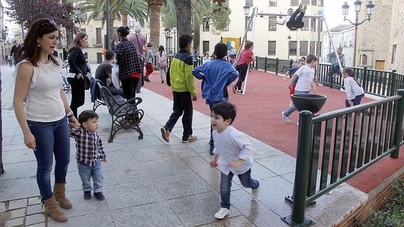 Aspecto de la plaza de la Concepción tras su reforma en la tarde de ayer. 